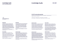 Cambridge Audio SX-80 - Installation Guide 